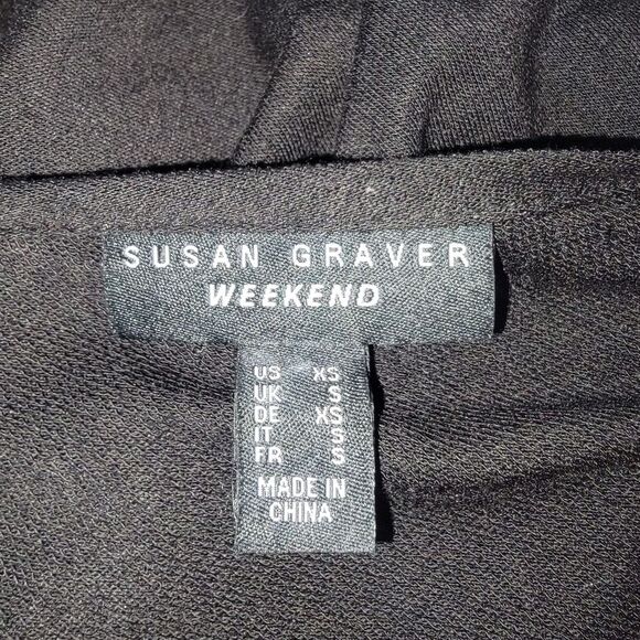 Susan Graver Weekend Black Jersey Knit Relaxed Cardigan size XS - Picture 7 of 8